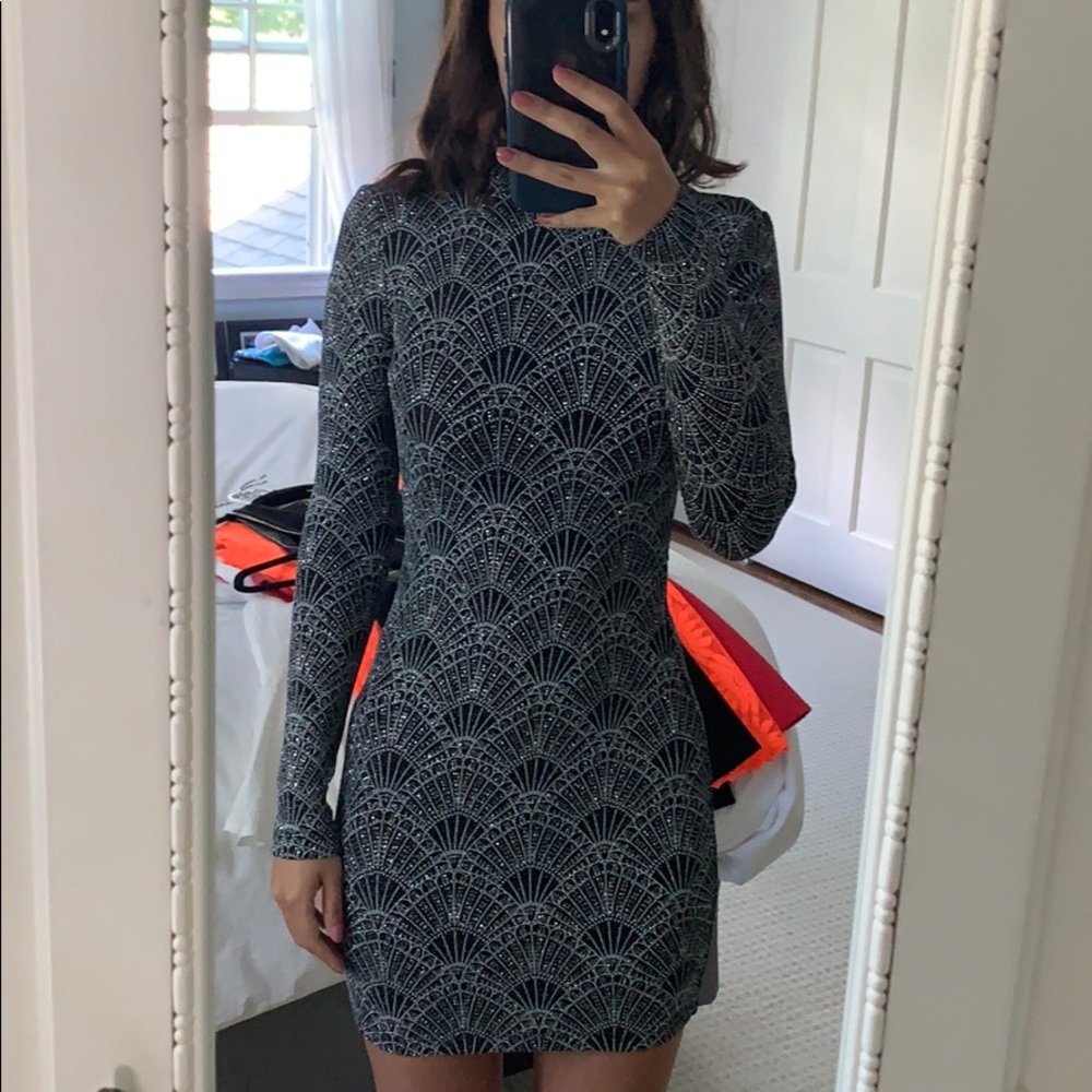 NEW UK glitter mini dress long sleeves